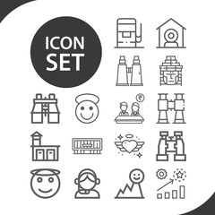 Simple set of district related lineal icons.
