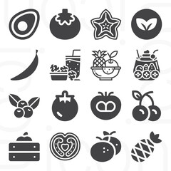 16 pack of cherry  filled web icons set