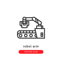 robot arm icon vector illustration. robot arm icon outline design.