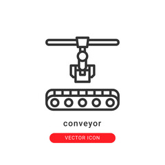 conveyor icon vector illustration. conveyor icon outline design.