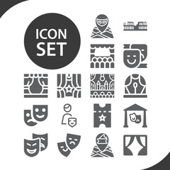 Simple set of dress circle related filled icons.