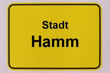 Grafische Darstellung des Ortseingangsschildes der Stadt Hamm in Nordrhein-Westfalen