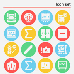 16 pack of dissection  filled web icons set