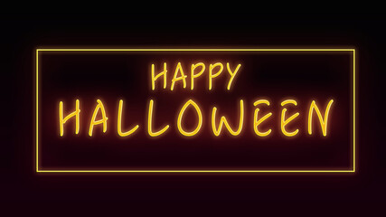 Obraz na płótnie Canvas happy Halloween neon lights banner. best for greeting cards 