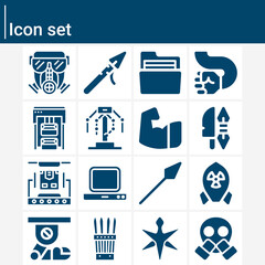 Simple set of lance related filled icons.