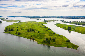 Fototapeta premium Aerial view of the island of Hochelaga Archipelago near Montreal