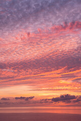 Beautiful Pink sky at sunset over the Mediterranean Sea