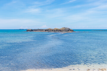 Kueibishan Geopark(Moses Parts the Sea) in Beiliao Village, Huxi Township, Penghu County, Taiwan