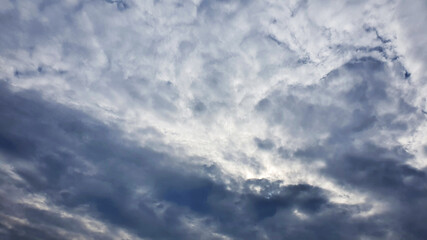 Image of the blue sky in autumn with clouds.