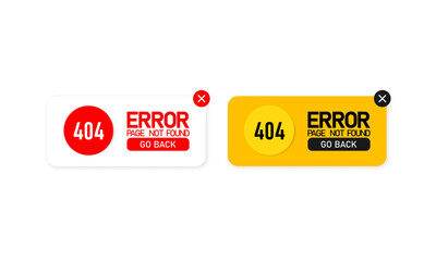 Error 404 icon set. Page not found. Message about a problem. Warning. Vector on isolated white background. EPS 10