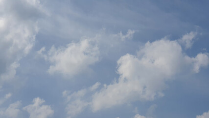 Image of the blue sky in autumn with clouds.