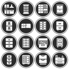 16 pack of planning board  filled web icons set