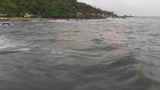 Waves of the Arabian Sea at the Shore of India