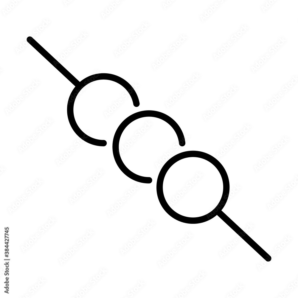 Sticker meat skewer line style icon