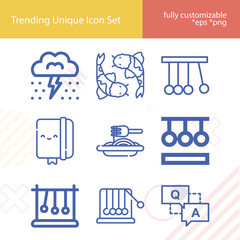Simple set of concepts related lineal icons.
