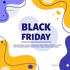 Naklejka premium Black friday abstract modern banner. Vector illustration in flat style.
