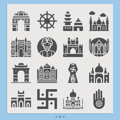 Simple set of shri related filled icons.