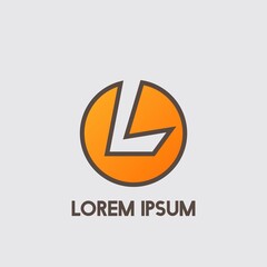 L Negative Space Initial Logo Concept Circle Icon Template