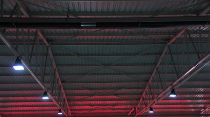 Fototapeta na wymiar steel roof ,metal roof in construction site