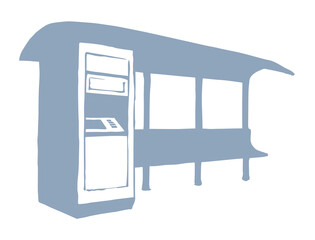 City bus stop. Vector drawing