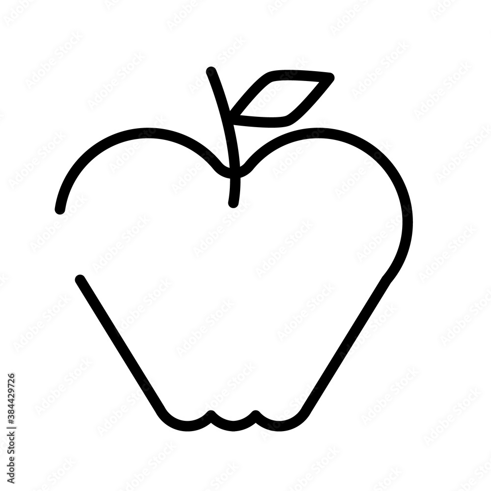 Poster apple fresh fruit line style icon