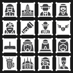 16 pack of palestine  filled web icons set