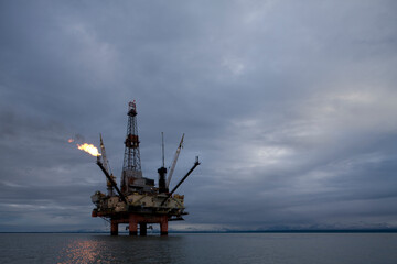 Fototapeta premium Offshore Oil Rig, Cook Inlet, Alaska