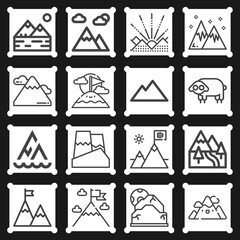 16 pack of highland  lineal web icons set