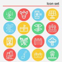 16 pack of cultivation  lineal web icons set