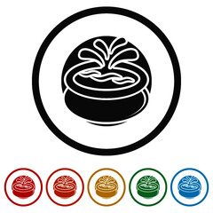 Small home pool ring icon, color set