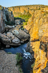 Rock formation in Bourke's Luck Potholes in Blyde canyon reserve