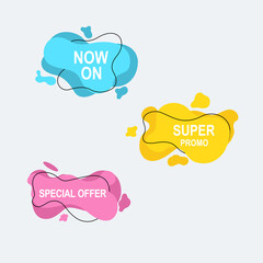 set of colorful speech bubbles with flat design concept for promotion and advertisement