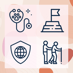 Simple set of bearing related lineal icons