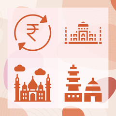 Simple set of assam related filled icons