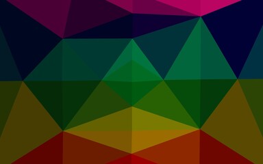 Fototapeta na wymiar Dark Multicolor, Rainbow vector blurry triangle template.