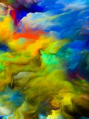 Crédence de cuisine en verre imprimé Mélange de couleurs Propagation du flux de peinture