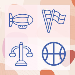 Simple set of fan related lineal icons
