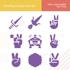 Simple set of victor related filled icons.