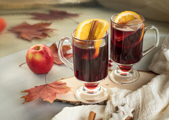 Two glasses of mulled wine