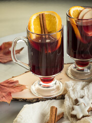Two glasses of mulled wine