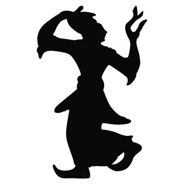 Silhouette Of Dancing Etruscan Woman.