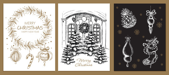 Christmas design element in doodle style.