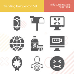 Simple set of ample related filled icons.