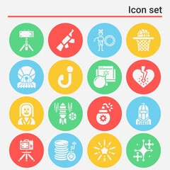 16 pack of onset  filled web icons set