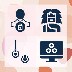 Simple set of african related filled icons