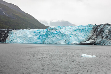 Alaska glaciers scenic view from Prince Willialiam Sound bay