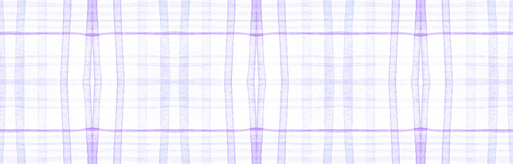 Purple Flannel Checks. Watercolor Plaid Texture. 