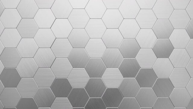 Hexagons metal surface. Surface consisting of hexagonal metal plates.