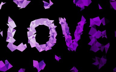 Dark Purple vector low poly layout.