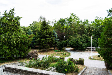 Autumn landscape of Rozelor park, Drobeta Turnu Severin, Romania.